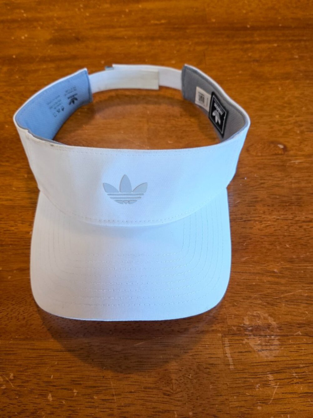 Adidas Silver Logo Visor Adult Adjustable White Climate Hat